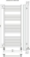 Полотенцесушитель Тоскана П21 500х1236 (7+6+4+4)  