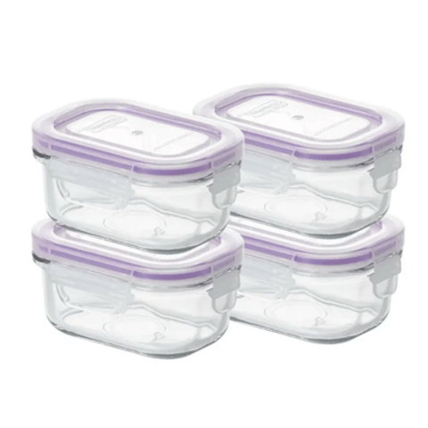 Набор контейнеров Glasslock Purple (150ml х 4; -20/+120℃; прямоугольный)