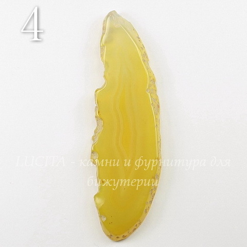 Подвеска Срез Агата, цвет - желтый, 62-102 мм (№4 (73х22 мм))