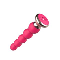 Розовый вибратор-ёлочка Mini Vibrator с пультом ДУ - 19 см. - 
