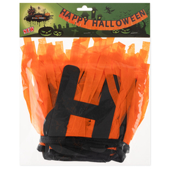 Гирлянда с мишурой Happy Halloween, Черный/Оранжевый