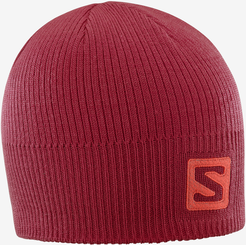 Картинка шапка Salomon Logo Beanie Biking Red - 1