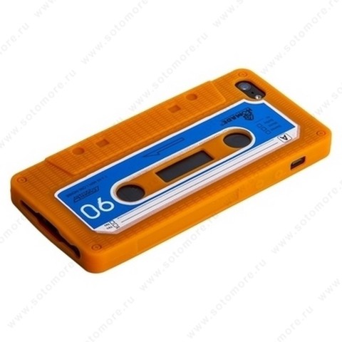 Накладка силиконовый для Apple iPhone SE/ 5s/ 5C/ 5 кассета оранжевый