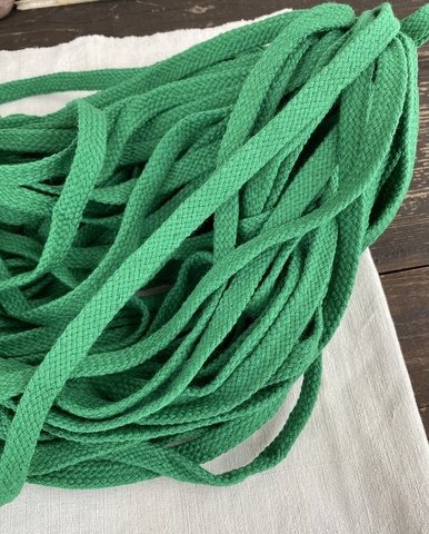 Шнур плоский 10мм, зеленый