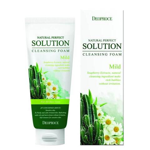 Deoproce Natural Perfect Solution Cleansing Foam Soap Berry & Cactus Flower Пенка для умывания с экстрактом кактуса