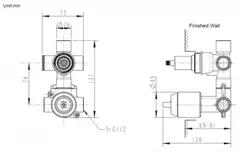 Смеситель (внешняя часть) Bravat Source PB8173218CP-2-ENG встраиваемый для душа, хром