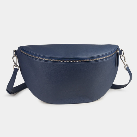 Сумка поясная Vilnius из кожи теленка, синего цвета