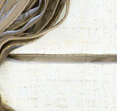 Кант сатиновый со стразами, ш. 1,5 см/кант 5 мм, тёмно-бежевый