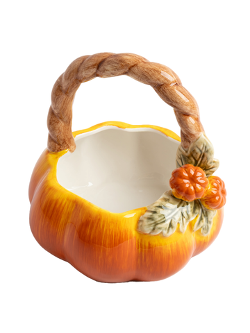 Конфетница с ручкой Bright pumpkin Тыква, 21*21 см - Оранжево-зеленый - купить 1