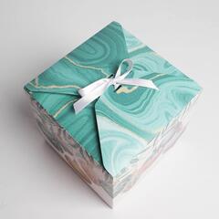 Коробка сборная одиночная куб, «Волшебство Нового года», 18*18*18 см