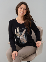 Лонгслив ЛНкл-081/черный-п