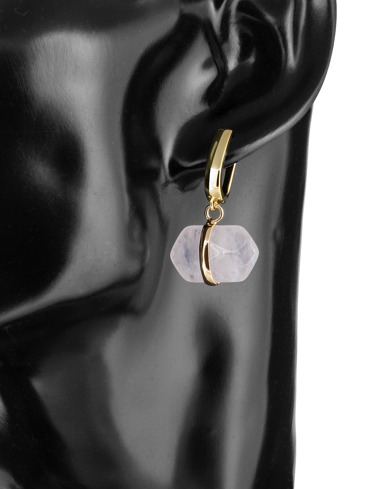 Серьги с розовым кварцем