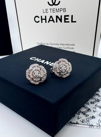 Серьги CHANEL CAMELIA качество VGOLD