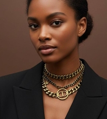 Колье многослойное с подвесками style by DIOR в винтажном стиле