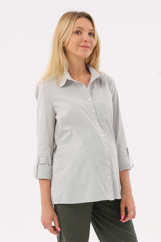 Рубашка для беременных 16312 бежевый/полоса