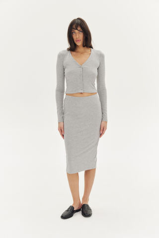 Юбка-миди ESSENTIAL №6 | Серый меланж