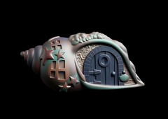 Силиконовый молд № 418 Домик ракушка № 1 серия домики для гномов и фей)