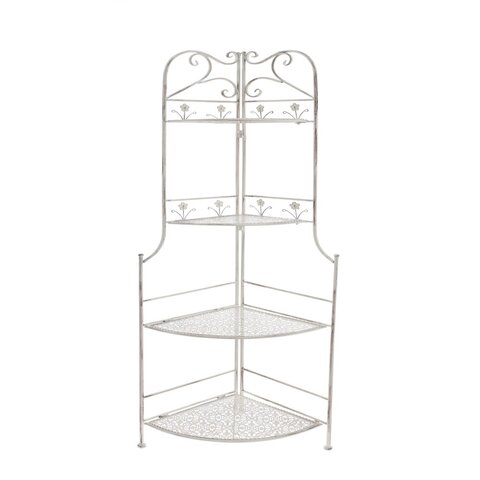 Этажерка угловая металлическая 4-хярусная, 47*34*156,5 см -Белый - купить
