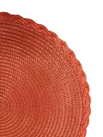 Термосалфетка круглая кухонная плейсмат Dutamel салфетка сервировочная плетеная оранжевая DTM-014 диаметр 30 см - 1 шт окантовка косичка