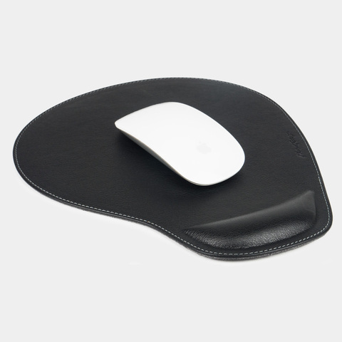 Коврик для мышки Elephant из натуральной кожи теленка, черного цвета