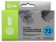 Картридж струйный Cactus CS-C9403 №72 черный матовый (130мл) для HP DJ T610, T620, T770, T1100, T1100MFP, T1120, T1200
