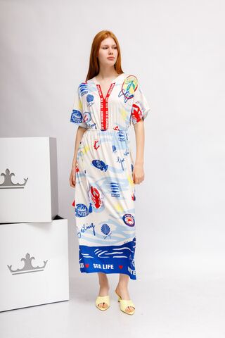 Oui Miss Lagotte Платье в морской принт
