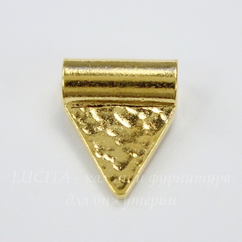 Бусина TierraCast "Hammered flag" 13х10 мм (цвет-золото)