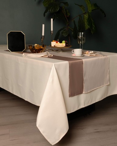 Скатерть круглая 160 Sofi De MarkO Ирида кремовая