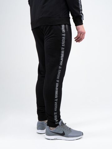 Спортивные штаны «Великоросс» чёрного цвета. Лёгкий футер / Распродажа