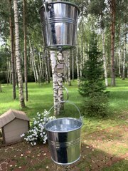Дождевая цепь «Ведра на кольцах. Пирамида»