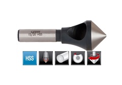 Зенковка ц/х 90° 21,5мм HSS (10/15, полая, с отверстием) d10мм Bucovice(CzTool) 742015