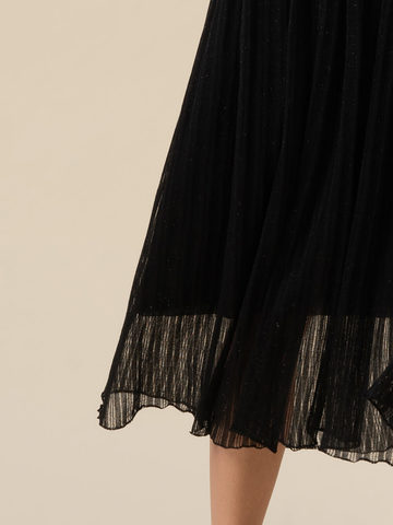 Женская двухслойная юбка черного цвета из вискозы - фото 5