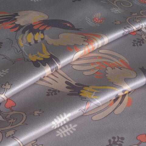 Наволочка 50x70 Mollen Мезенская роспись светло-серая хлопковая