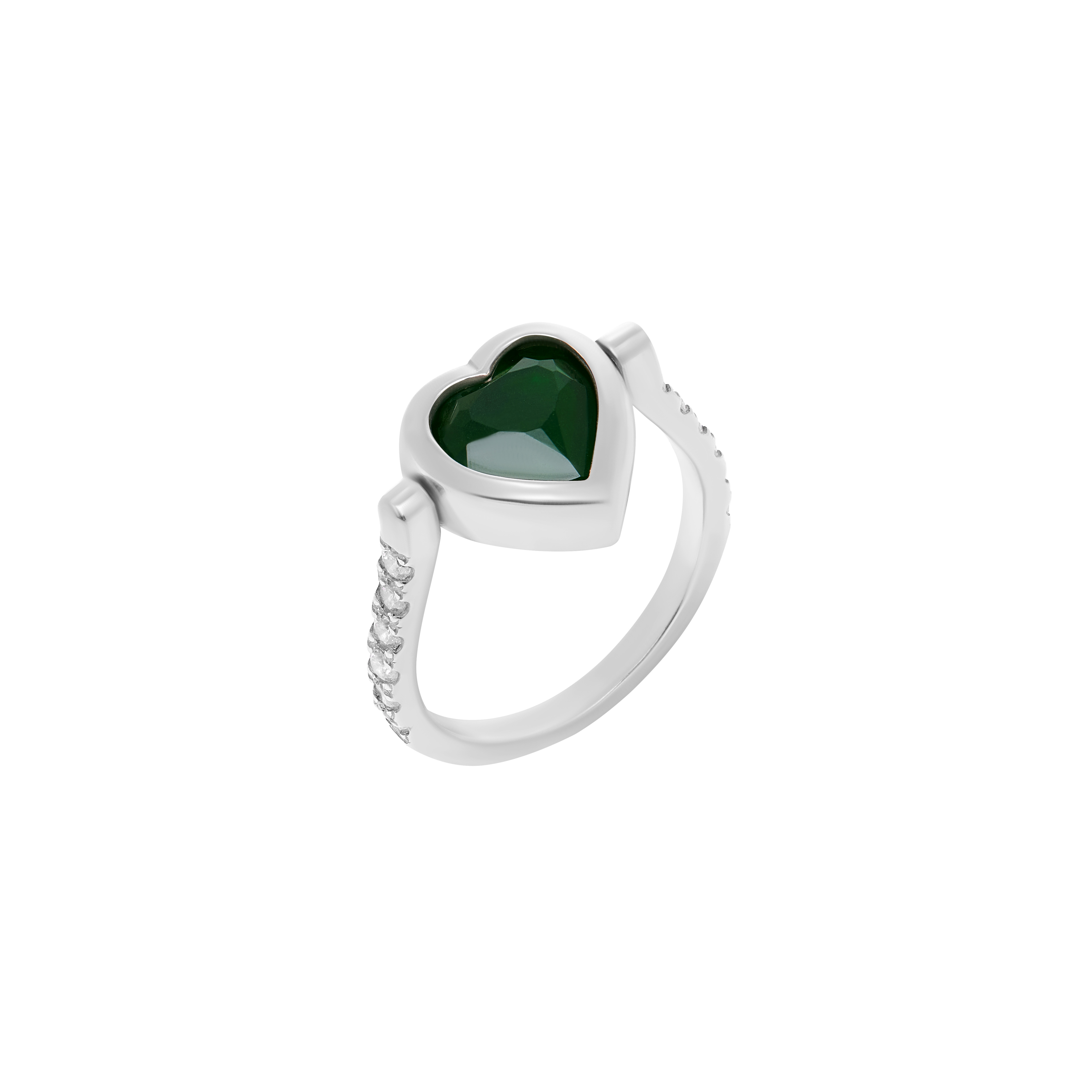 VIVA LA VIKA Кольцо Eddy Heart Ring - Dark Green кольцо viva la vika tiny heart ring green 15 мл