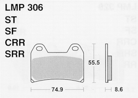 Колодки дискового тормоза AP Racing LMP306 CRR  (SBS 706DC / FDB2099 / FA244)