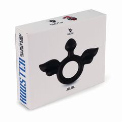 Черное эрекционное кольцо с крыльями Rooster Jeliel Angel - 