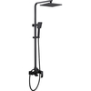Душевая стойка ABBER Wasserfall AF8616B с изливом, черная матовая