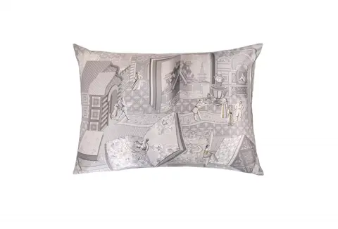 Наволочка 50x70 Mollen Теремок светло-серая шелковая