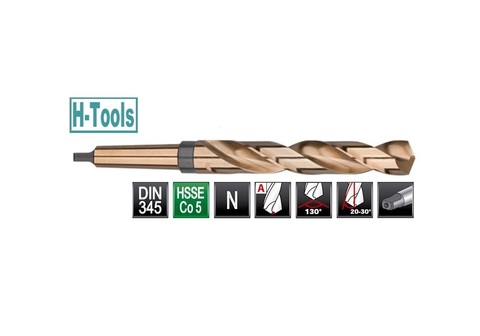 Сверло по металлу к/х 23,0x253/155мм DIN345 HSSE-Co5 KM2 135° h8 6xD H-Tools 1086-1230