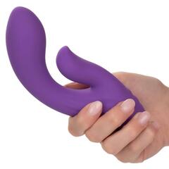 Фиолетовый вибратор-кролик Stella Liquid Silicone Dual Pleaser - 17,25 см. - 