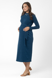 Платье для беременных и кормящих 12857 морская глубина