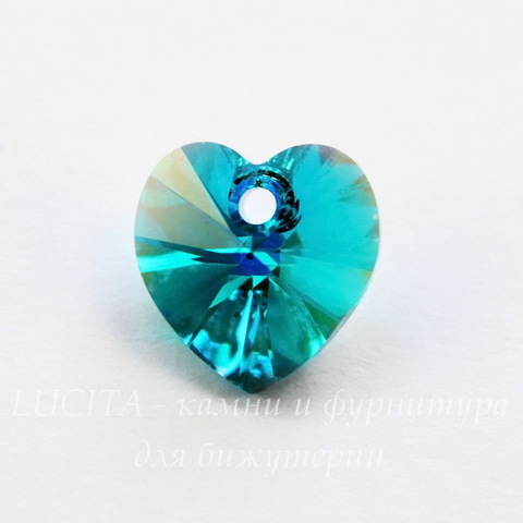 6228 Подвеска Сваровски Сердечко Blue Zircon AB (10,3х10 мм)