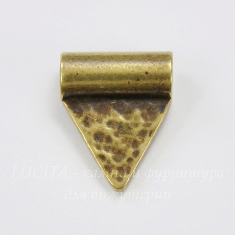 Бусина TierraCast "Hammered flag" 13х10 мм (цвет-античная латунь)