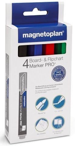 Набор из 4-х разноцветных маркеров Magnetoplan для досок и бумаги (Board / Flipchart Marker) (12281)