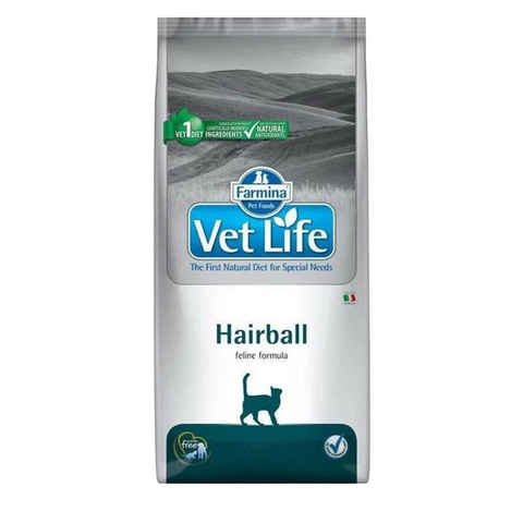 Сухой корм Farmina Vet Life Cat Hairball для выведения шерстяных комочков, для взрослых кошек,10кг.