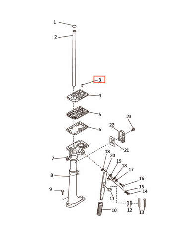 Шпонка вертикального вала для лодочного мотора T2,5 SEA-PRO
