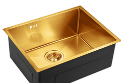 Мойка кухонная Emar EMB-123 PVD Nano Golden, толщина металла 1.2 мм, золотистая