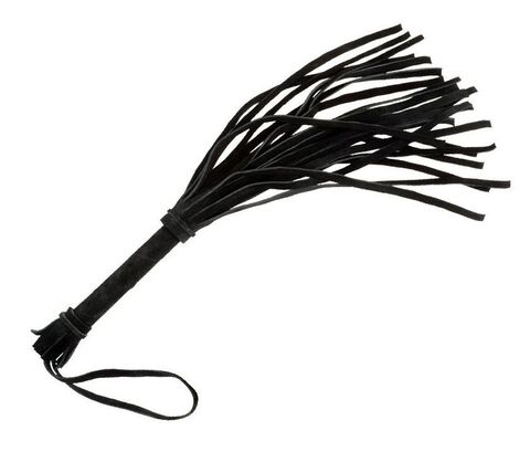 Малая черная плеть из натуральной велюровой кожи - 40 см. - Sitabella BDSM accessories 3011-1b