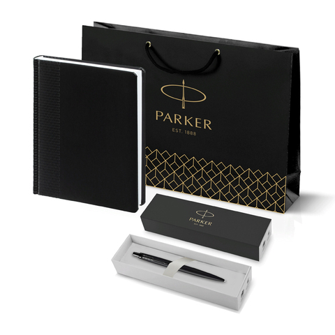 Подарочный набор: Шариковая ручка Parker  Jotter XL SE20 Monochrome в подарочной упаковке, цвет: Black, стержень: Mblue и Ежедневник недатирован