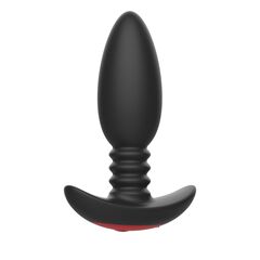 Черная анальная вибропробка Anal Vibrator с пультом ДУ - 13,5 см. - 